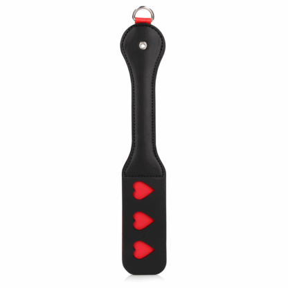 Harten Paddle met Metalen Anaal Plug - Zwart - Afbeelding 5