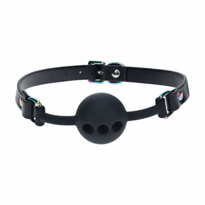 Venice Collectie - Siliconen Ball Gag - Zwart - Afbeelding 4