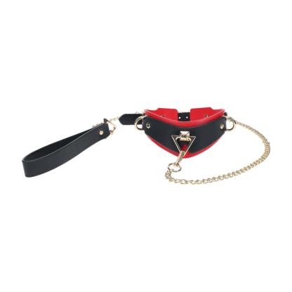 Milan Collectie - Halsband met Lijn - Zwart/Rood - Afbeelding 4