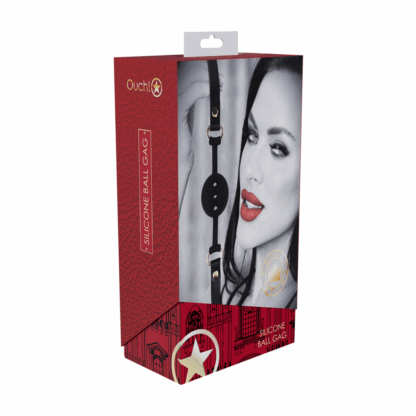 Milan Collectie - Siliconen Ball Gag - Zwart/Rood - Afbeelding 2