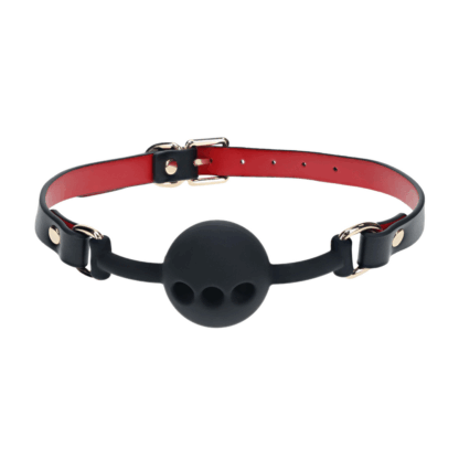 Milan Collectie - Siliconen Ball Gag - Zwart/Rood - Afbeelding 4