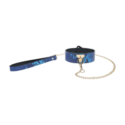 Florence Collectie - Halsband met Leash - Blauw - Afbeelding 4