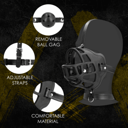 Muilezel met Verwijderbare Ball Gag - Zwart - Afbeelding 2