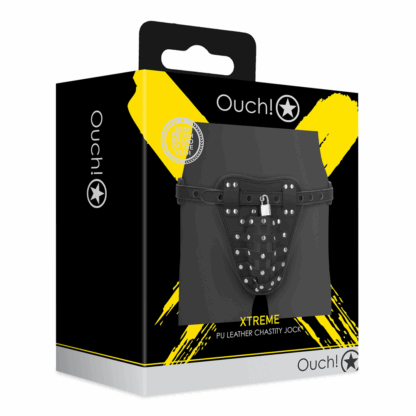 PU Leren Chastity Jock - Zwart - Afbeelding 2