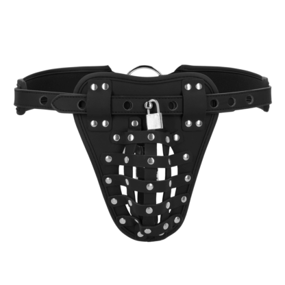 PU Leren Chastity Jock - Zwart - Afbeelding 4