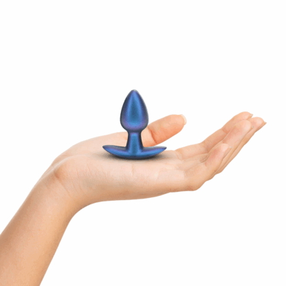 Zachte Siliconen Anale Plug - Klein - 2,6 / 6,5 cm - Metallic Blauw - Afbeelding 4