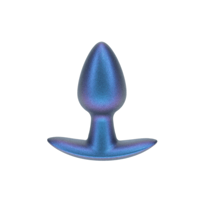 Zachte Siliconen Anale Plug - Klein - 2,6 / 6,5 cm - Metallic Blauw - Afbeelding 5