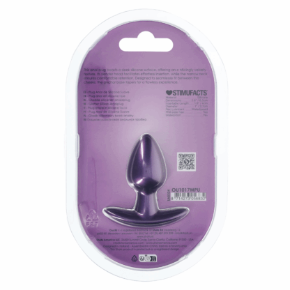 Zachte Silicone Anale Plug - Klein - 6,5 cm - Metallic Paars - Afbeelding 3