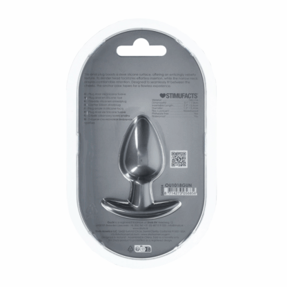 Zachte Siliconen Anale Plug - Medium - 3,1 / 7,9 cm - Gunmetal - Afbeelding 3