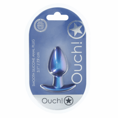 Geleidelijke Silicone Anale Plug - Medium - 3.1 / 7,9 cm - Metallic Blauw - Afbeelding 2
