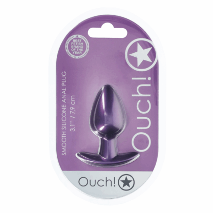 Zachte Siliconen Anale Plug - Medium - 3,1 / 7,9 cm - Metallic Paars - Afbeelding 2