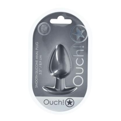 Zachte Siliconen Anale Plug - Groot - 3,5 / 8,9 cm - Gunmetal - Afbeelding 2