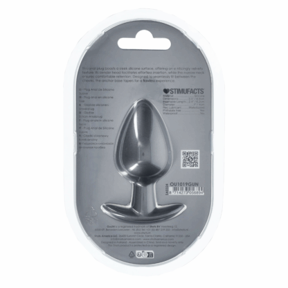 Zachte Siliconen Anale Plug - Groot - 3,5 / 8,9 cm - Gunmetal - Afbeelding 3