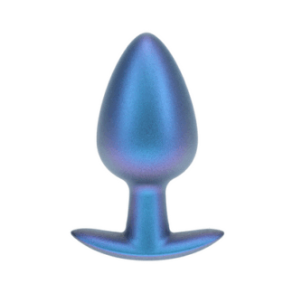 Zachte Siliconen Anale Plug - Groot - 3,5 / 8,9 cm - Metallic Blauw