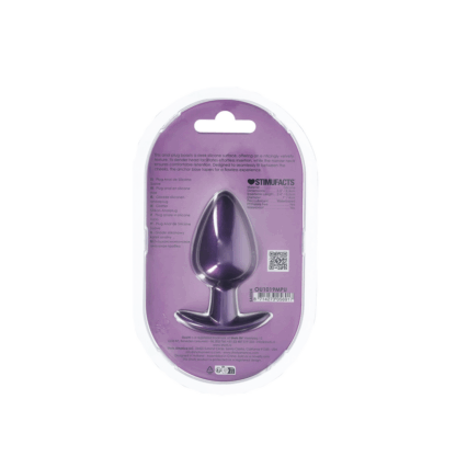 Zachte Siliconen Anale Plug - Groot - 3,5 / 8,9 cm - Metallic Paars - Afbeelding 2