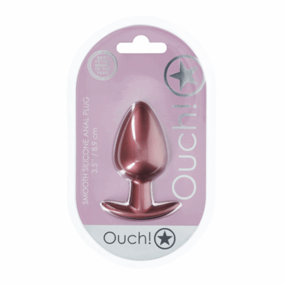 Gladde Siliconen Anale Plug - Groot - 3,5 / 8,9 cm - Roségoud - Afbeelding 2