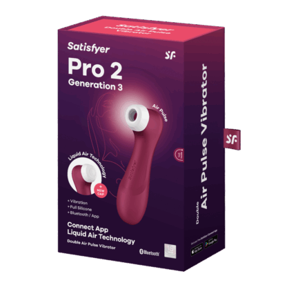 Pro 2 Generatie 3 - Double Air Pulse Vibrator - Liquid Air en Connect App - Wijnrood - Afbeelding 2
