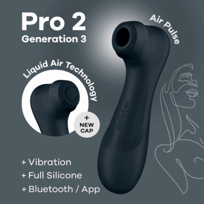 Pro 2 Generatie 3 - Double Air Pulse Vibrator - Liquid Air en Connect App - Zwart - Afbeelding 7