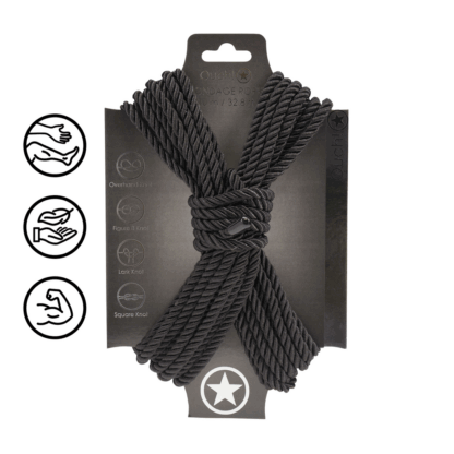 Polyester Bondage Touw - 10 m - Zwart - Afbeelding 3