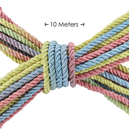 Polyester Bondage Touw - 10 m - Multicolor Pastel - Afbeelding 2