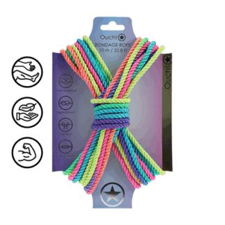 Polyester Bondage Touw - 10 m - Multicolor Helder