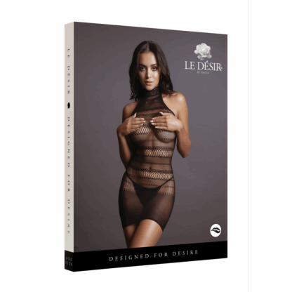 Hoge Kant Nek Net Mini Jurk - One Size - Afbeelding 2