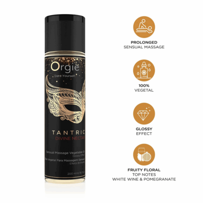 Tantric Divine Nectar - Shining Effect Massage Oil - 7 fl oz / 200 ml - Afbeelding 2