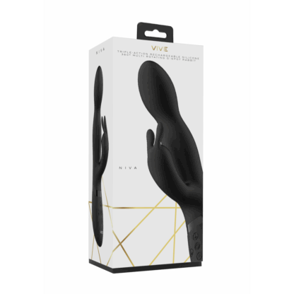 Niva - Draaibare Konijnen Vibrator - Zwart - Afbeelding 2