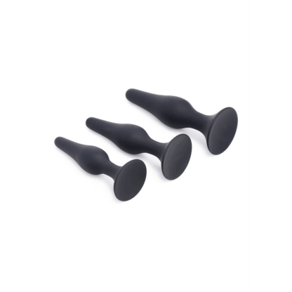 Triple Spire - Tapered Silicone Anale Trainer Set - 3 Stuks - Zwart - Afbeelding 5