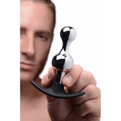 Donkere Druppel Metaal Silicone Parels Anal Plug - Afbeelding 4