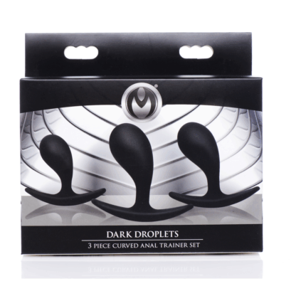 Dark Droplets - 3-delige Gebogen Anale Trainer Set - Zwart - Afbeelding 2