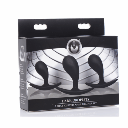 Dark Droplets - 3-delige Gebogen Anale Trainer Set - Zwart - Afbeelding 3
