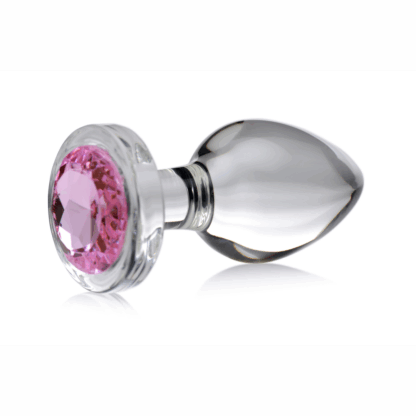 Roze Edelsteen - Glas Anaal Plug - Groot - Afbeelding 3