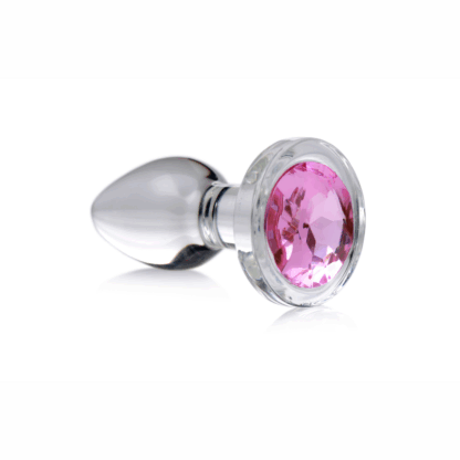 Roze Edelsteen - Glas Anale Plug - Klein - Afbeelding 3
