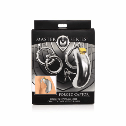 Vergrendelbare RVS Chastity Cage met 3 Ringen - Afbeelding 2