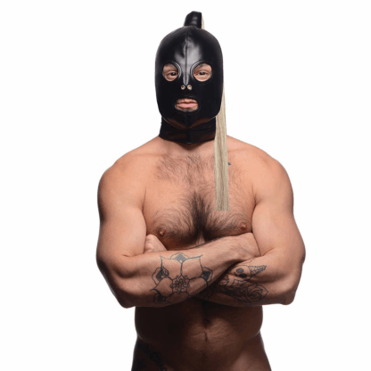 Bondagemasker met blonde paardenstaart - Afbeelding 5