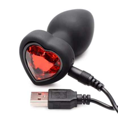 Siliconen Vibrerende Rode Hart - Butt Plug met Afstandsbediening - Klein - Afbeelding 7