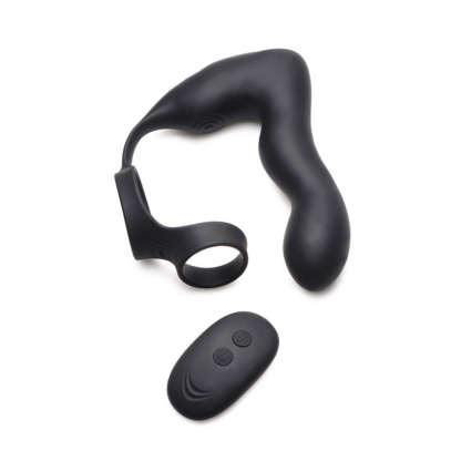 Opblaasbare en Vibrerende Prostaatplug + Cock- en Ballring - Afbeelding 4