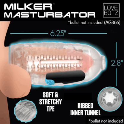 Melker TPE Masturbator - Helder - Afbeelding 7