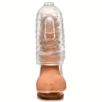 Melker TPE Masturbator met Ball Strap - Doorzichtig - Afbeelding 3