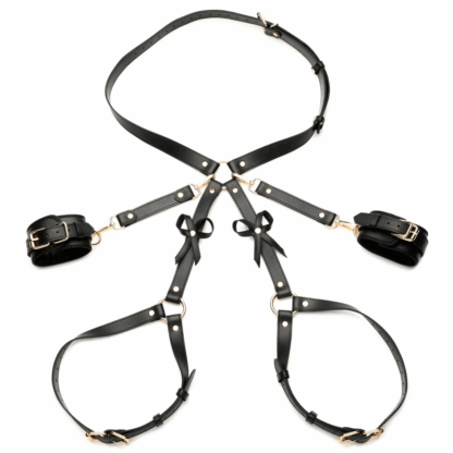 Bondage Harnas met Strikjes - M/L - Zwart - Afbeelding 7