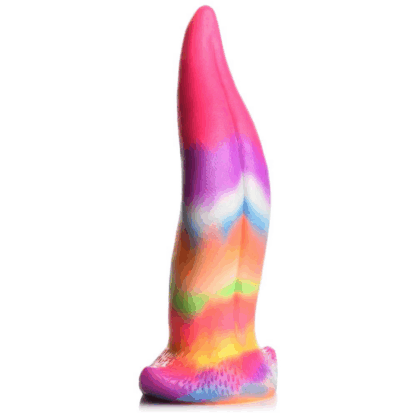 Eenhoorn Tongue - Glow in the Dark - Silicone Dildo - Regenboog - Afbeelding 7
