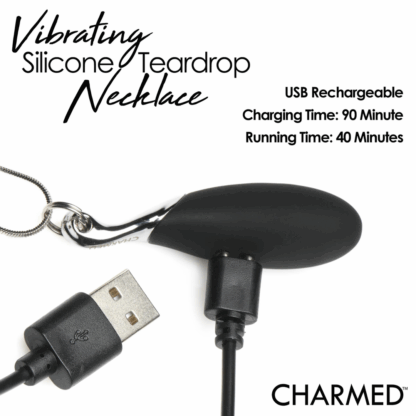 Vibrerende Silicone Druppelketting - Zwart - Afbeelding 6