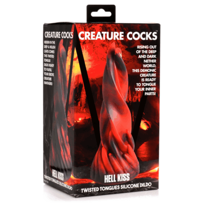 Hell Kiss Twisted Tongues Silicone Dildo - Rood - Afbeelding 2