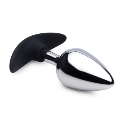 Donkere Indringer - Metaal en Silicone Anale Plug - Groot - Afbeelding 3