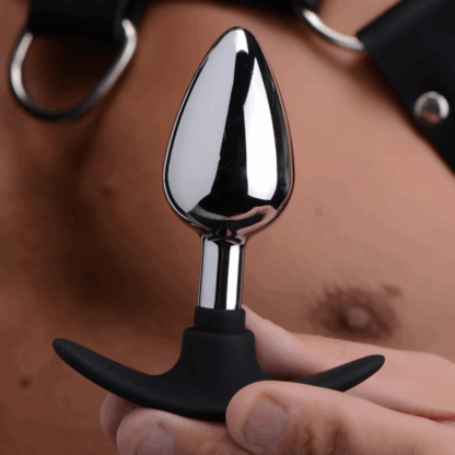 Donkere Indringer - Metalen en Silicone Anale Plug - Medium - Afbeelding 7