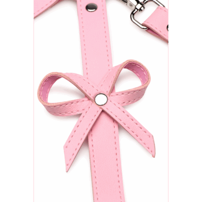 Bondage Harness met Strikjes - XL/2XL - Roze - Afbeelding 7