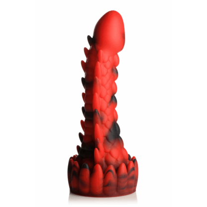 Demon Rising - Schubben Draak Siliconen Dildo - Rood/Zwart - Afbeelding 5