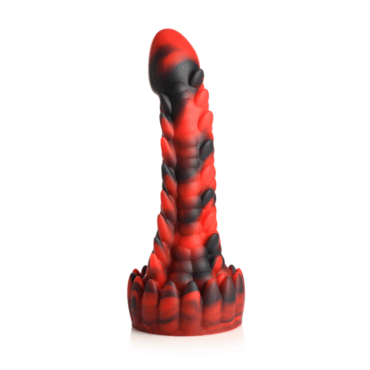 Demon Rising - Schubben Draak Siliconen Dildo - Rood/Zwart - Afbeelding 6