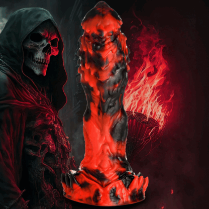 Grim Reaper - Siliconen Dildo - Rood/Zwart - Afbeelding 7